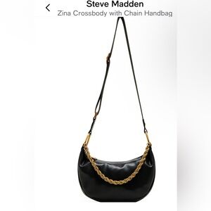 Steve MaddenZina Moon Shaped C/B With Chain Bag.
